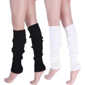 Edary Women Knit Leg Warmer Crochet Rib Knitted Long Socks Knee High Calf Sock f
